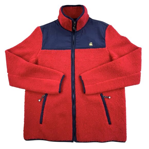 Brooks Brothers Fleece Jacket Mens Large Red Full Zip Gorp Core - Picture 1 of 12